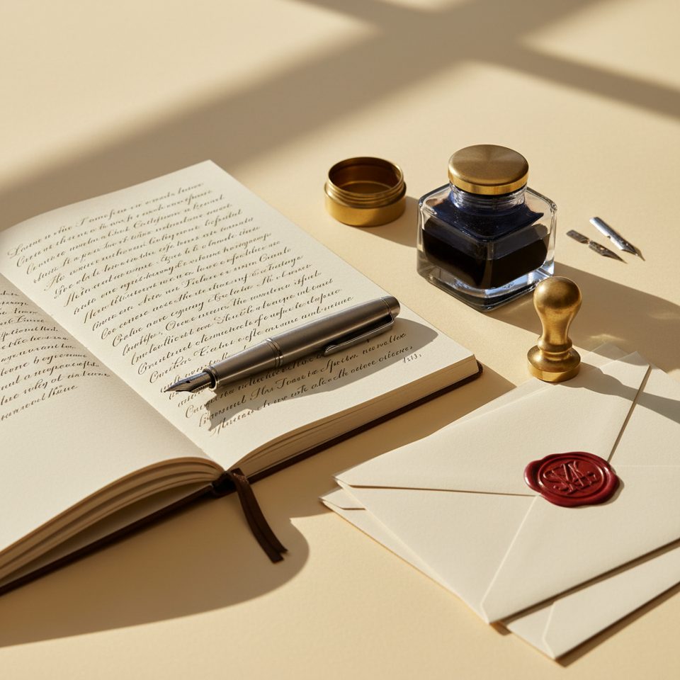 Atelier d'écriture Calamier — plume, encre et papier